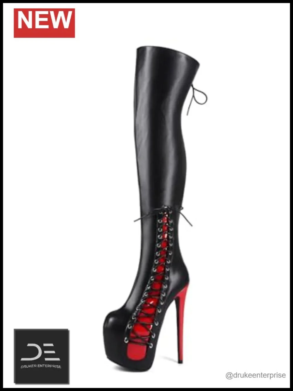 Stiletto Over the Knee Boots, Platform Thigh High, Zip Closure, Large Sizes,